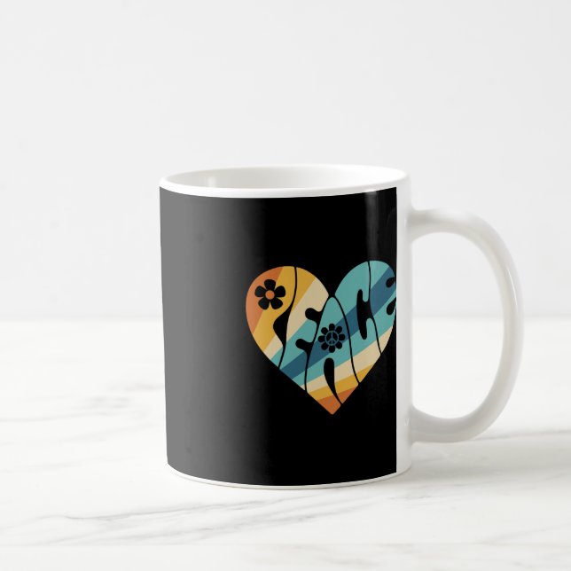 Caneca De Café PEACE SIGN LOVE 60s 70s Groovy Hippie Costume Hall (Direita)