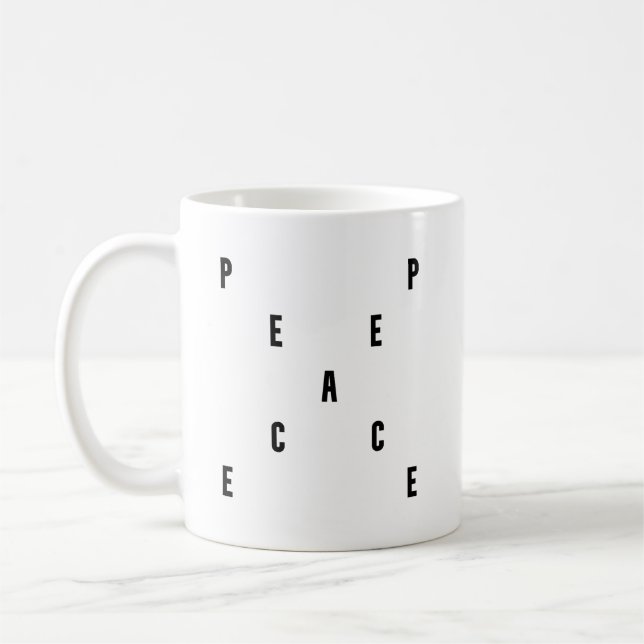Caneca De Café Peace Typography (Esquerda)