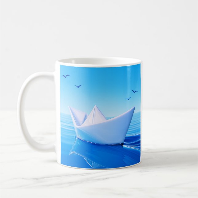 Caneca De Café Peaceful Paper Boat (Esquerda)