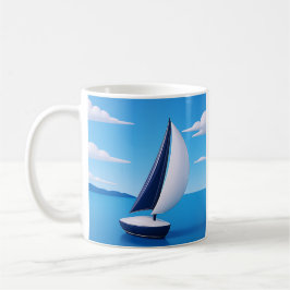 Caneca De Café Peaceful Sailboat Ocean 