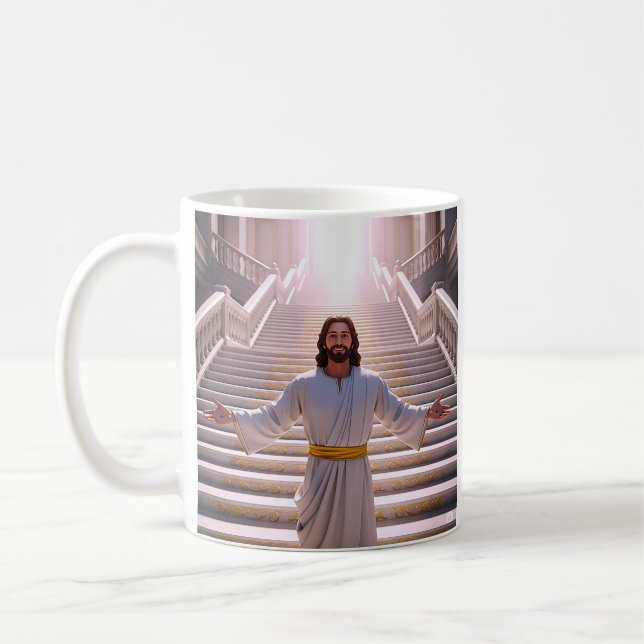 Caneca De Café Peaceful Stairway Jesus (Esquerda)