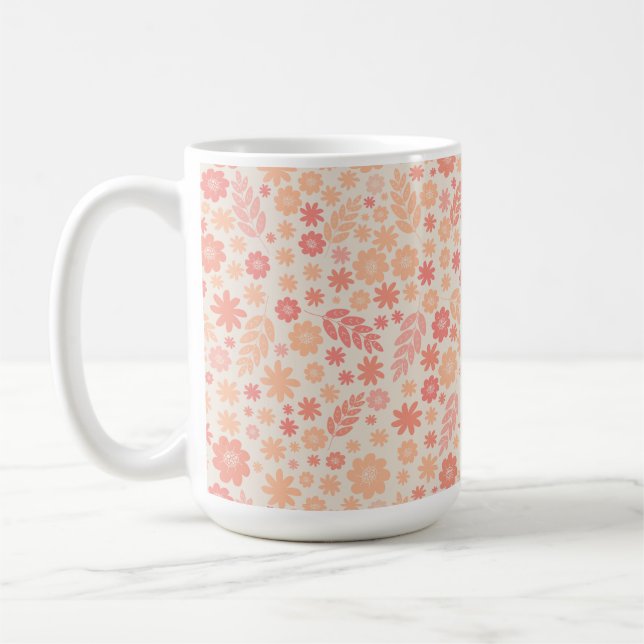 Caneca De Café Peach Airy Wildflower Meadow Standard (Esquerda)