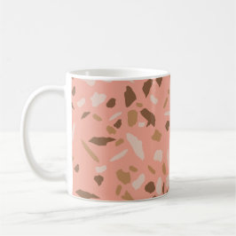 Caneca De Café Peach Beige Tan Brown Terrazzo Marble Patterno