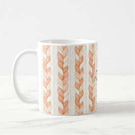 Caneca De Café Peach Cream Knot Stripes