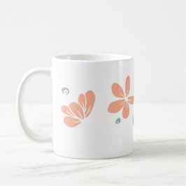 Caneca De Café Peach Floral Petal Dose Inicial