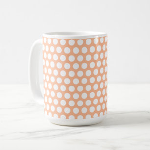 Caneca De Café Peach fuzz - bolinhas brancas pequenas