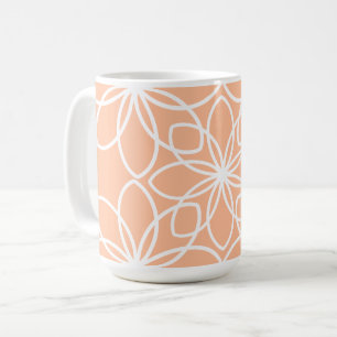 Caneca De Café Peach fuzz elegante design floral estilizado
