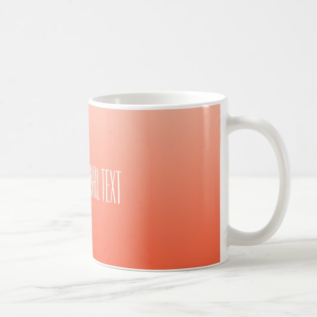 Caneca De Café Peach Gradient personalizado de imagens de texto (Direita)