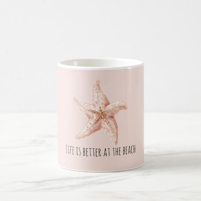 Caneca De Café Peach Starfish Melhor na Praia (Centro)