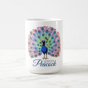 Caneca De Café Peacock Colorido Personalizado
