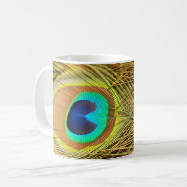 Caneca De Café Peacock Feather 2 Mugs (Frente Esquerda)