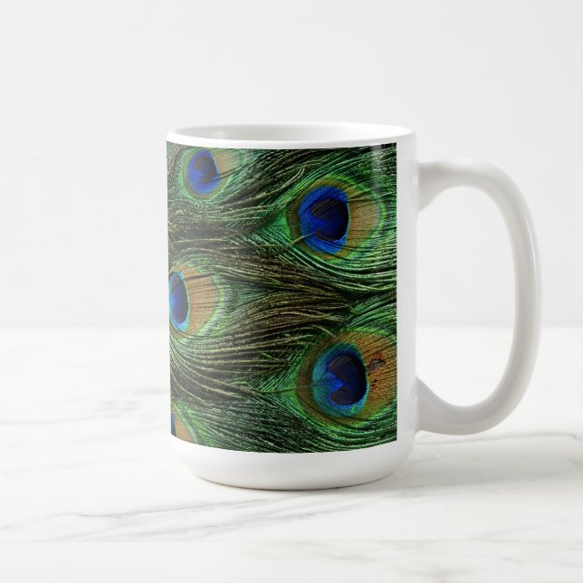 Caneca De Café Peacock Feather Impressão (Direita)