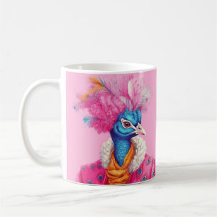 Caneca De Café Peacock Mug Rosa Elegante
