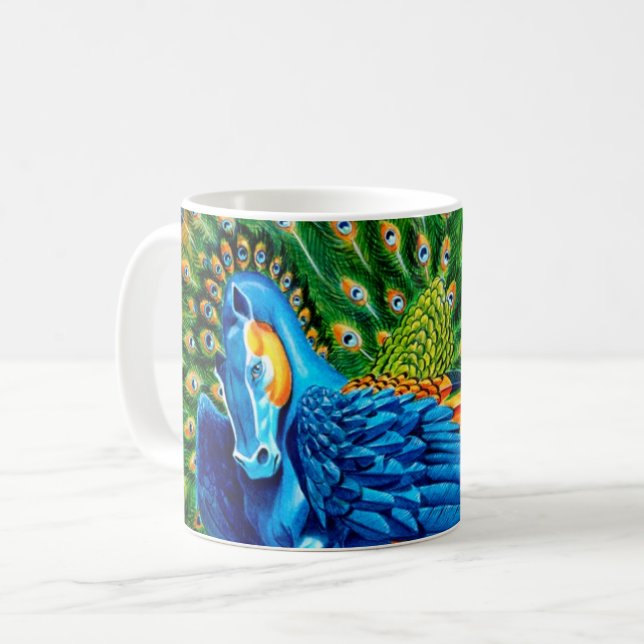 Caneca De Café Peacock Pegasus (Frente Esquerda)