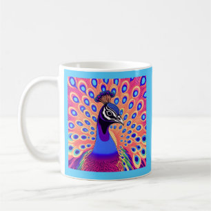 Caneca De Café Peacock Watercolor