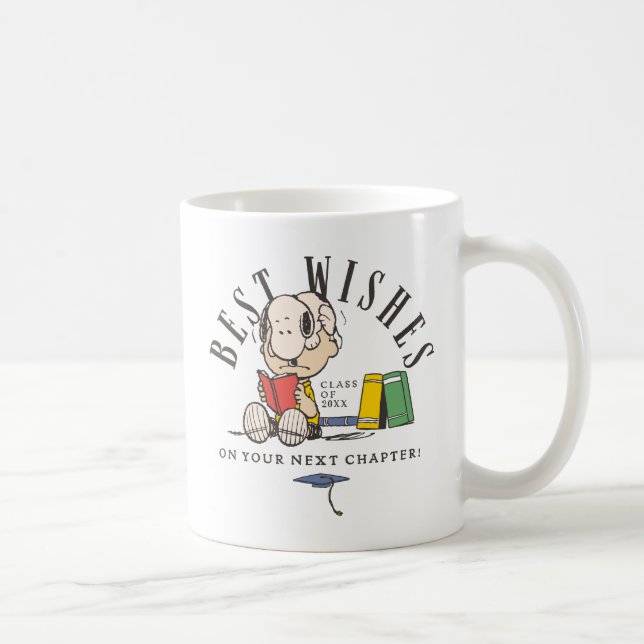 Caneca De Café Peanuts Best Wishes Graduation Snoopy Reading (Direita)
