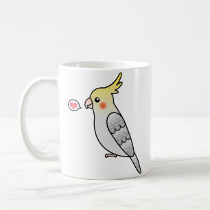 Caneca De Café Pearl Cartoon Cockatiel Parrot Bird Love