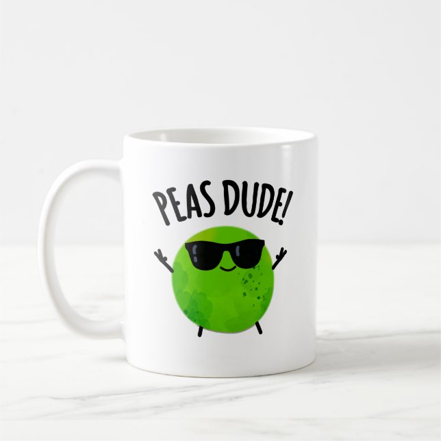 Caneca De Café Peas Dude Funny Veggie Pea Pun (Esquerda)