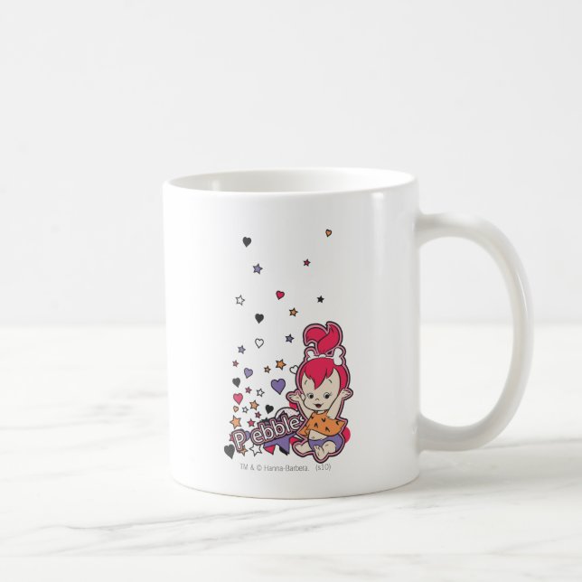 Caneca De Café PEBBLES™ Coração Roxo (Direita)