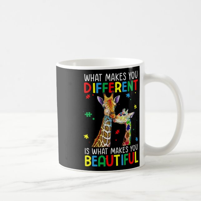 Caneca De Café Peça de Quebra-Cabeça de Conscientização sobre Aut (Direita)