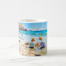 Caneca De Café Peça Impressionista de Praia – Crianças ao Mar Art
