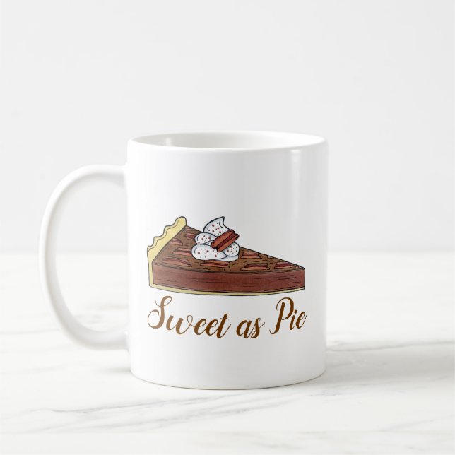 Caneca De Café Pecan Tart Southern Comida Dessert Sweet como Pie (Esquerda)