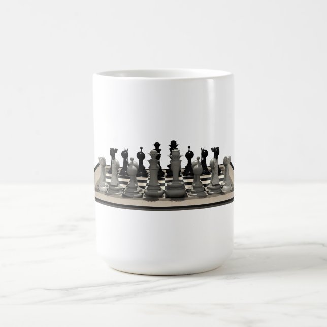Caneca De Café Peças de xadrez e xadrez: (Centro)