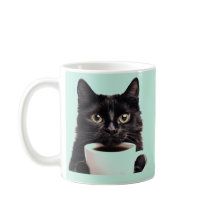 Peças Do Meu Café, Gato Preto, Cor Da Mint, Person