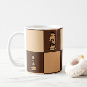 Caneca De Café Peças do Tabuleiro de Xadrez Jogador de Xadrez