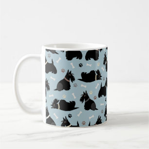 Caneca De Café Peças Terrier preto escocesas e ossos de café
