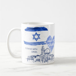 Caneca De Café Peço a Israel que me associe a Israel. Paz mundial