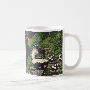 Caneca De Café Pedaços Vintage, Animais Selvagens e Criaturas Fl