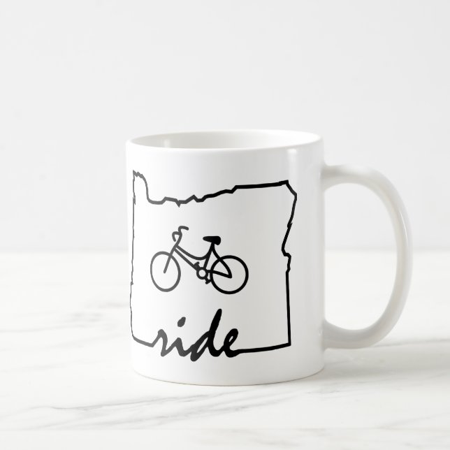 Caneca De Café Pedale pelo Oregon (Ciclismo) (Direita)