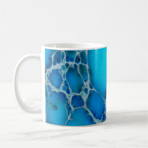 Caneca De Café Pedra cura azul tropical brilhante do jaspe