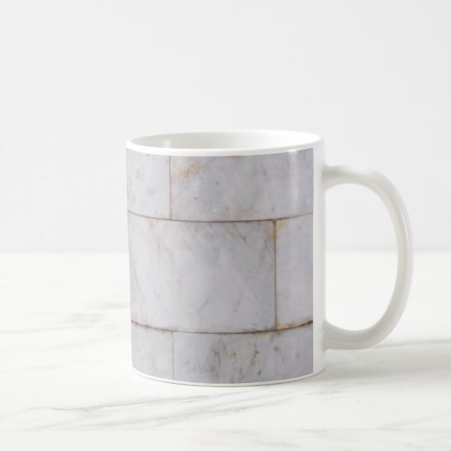 Caneca De Café Pedra De Cinza De Marble, Branco E Castanho (Direita)