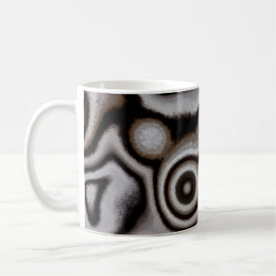 Caneca De Café Pedra de jaspe preta e branca