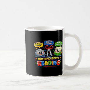 Caneca De Café Pedra papel tesoura nada supera ler engraçado