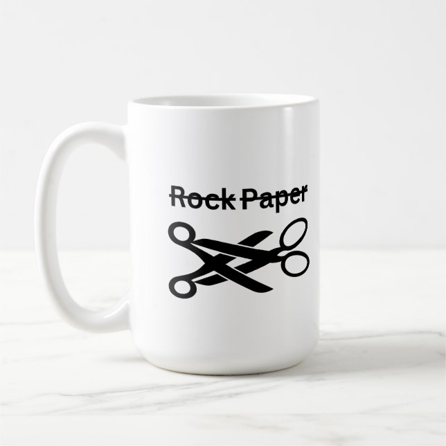 Caneca De Café Pedra Papel Tesoura Tema Lésbico Engraçado (Esquerda)
