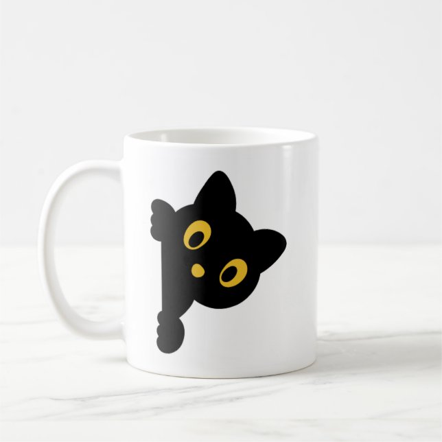 Caneca De Café Peek-a-boo -Black Cat (Esquerda)
