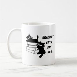Caneca De Café Peeki Clássico, Gato Preto Curioso, 11 oz