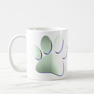 Caneca De Café Pegada de Pata de Cachorro em Metal Brilhante