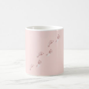 Caneca De Café Pegadas Cor-de-Rosa