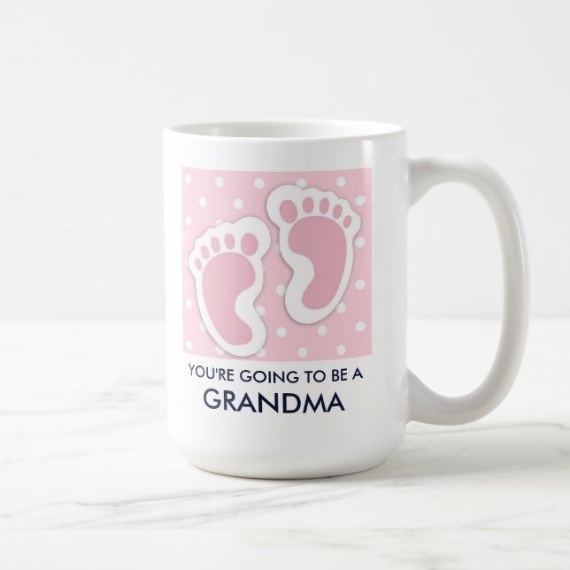 Caneca De Café Pegadas de Bebê Cor-de-Rosa (Direita)