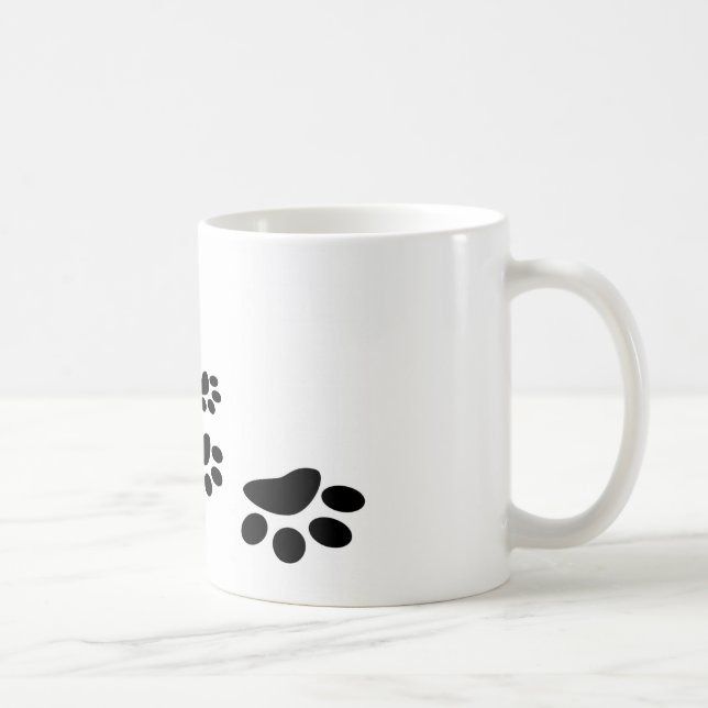 Caneca De Café Pegadas de cachorro (Direita)