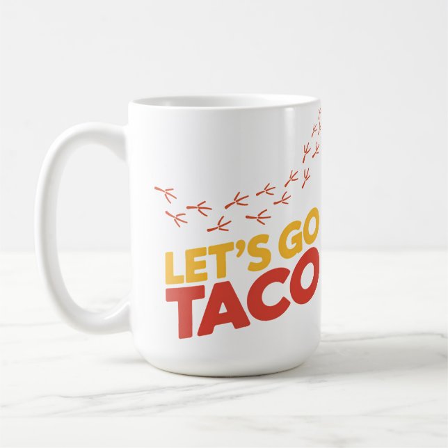 Caneca De Café Pegadas de frango do vamos Go Taco (Esquerda)