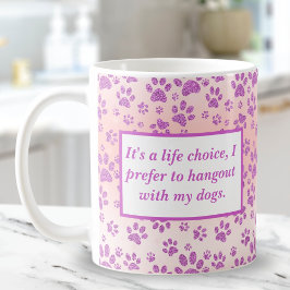 Caneca De Café Pegadas de Pata Brilhantes Roxas Divertidas  