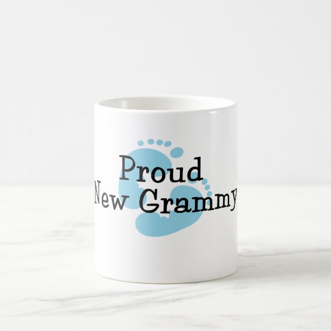 Caneca De Café Pegadas do Novo Bebê Menino Grammy Orgulhoso (Centro)