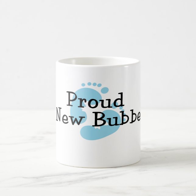 Caneca De Café Pegadas do Novo Bebê Menino Orgulhoso Bubbe (Centro)