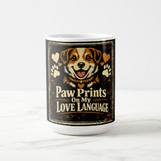 Caneca De Café Pegadas no Meu Coração – Amor de Estimação Laço Et