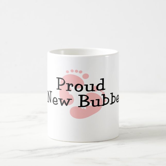 Caneca De Café Pegadas novas orgulhosas do bebé de Bubbe (Centro)